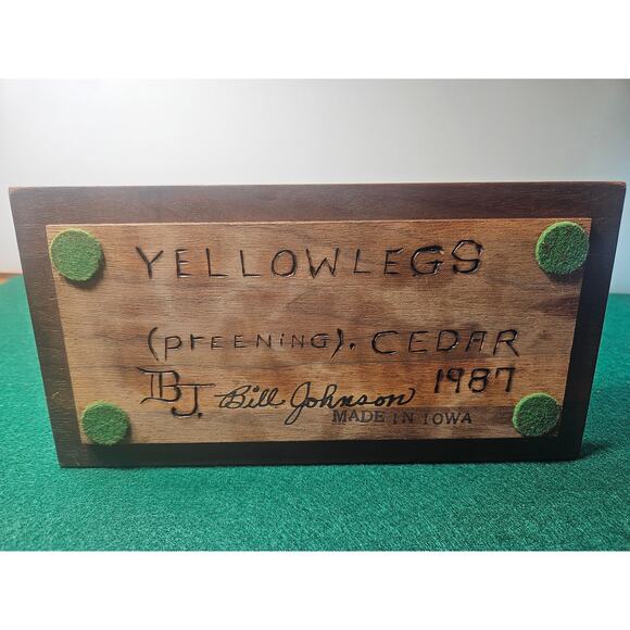 Vintage hand carved Yellowlegs preening 1987 Bill Johnson Made in Iowa Signed - Picture 8 of 8